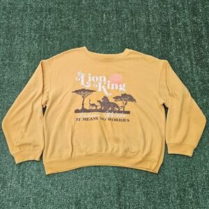 Disney The Lion King Sweatshirt Youth XXL Yellow Hakuna Matata Crewneck Movie